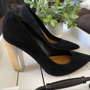 NWOT Tory Burch Silvana Pump Heels Black Suede Size 8